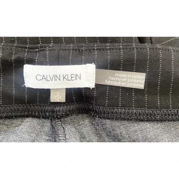Calvin Klein Womens Pull On Pinstriped Dress Pants Size S Small Elastic Waist - Picture 4 of 6